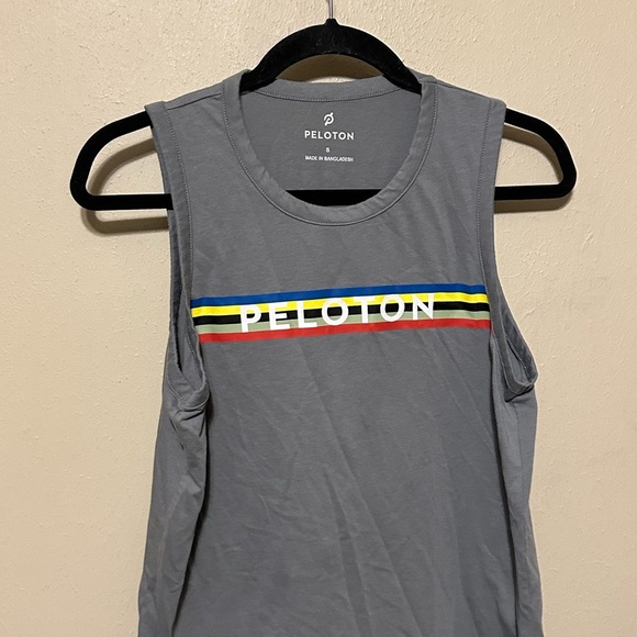 Peleton Tank Top Striped athletic muscle jersey Size Small - Picture 2 of 6